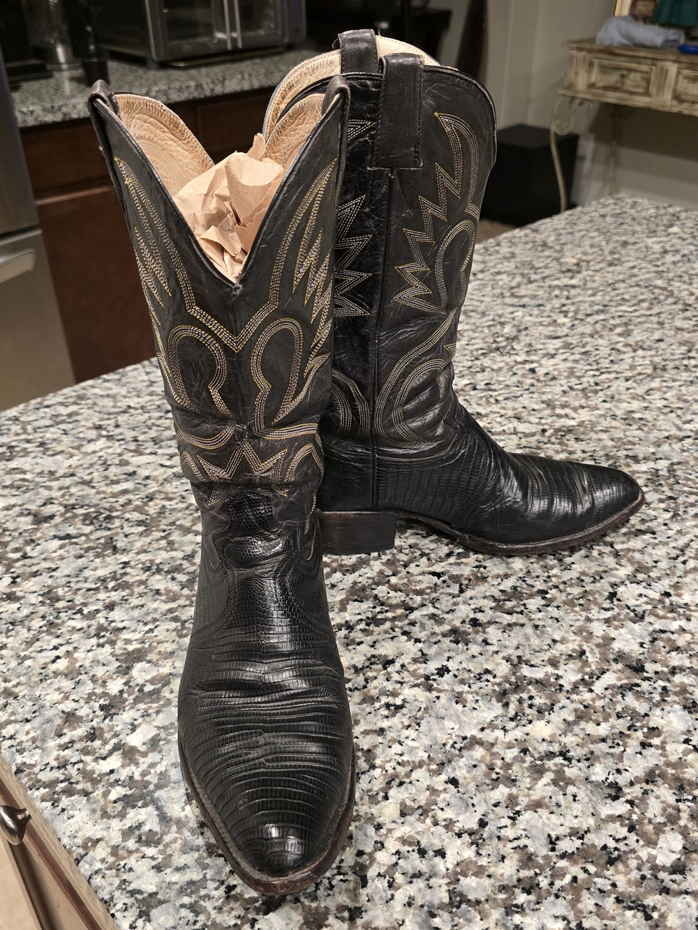 Vintage Men's Lizard Skin Cowboy Boots - Size 7.5 - 8 EXCELLENT Shape